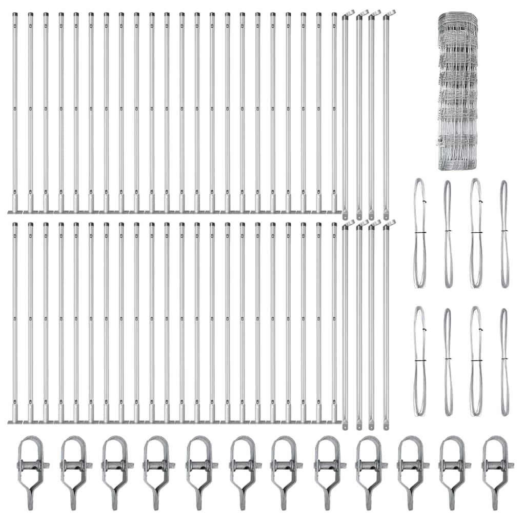 Wildzaun Silber 100 x 0,8 m Verzinkter Stahl